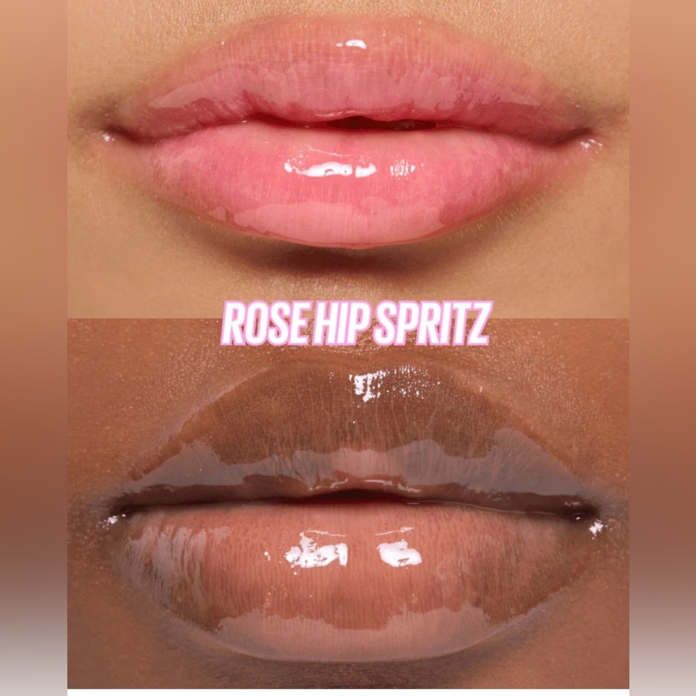 New Kaja Juicy Glass Lip Oil Rose Hip Spritz